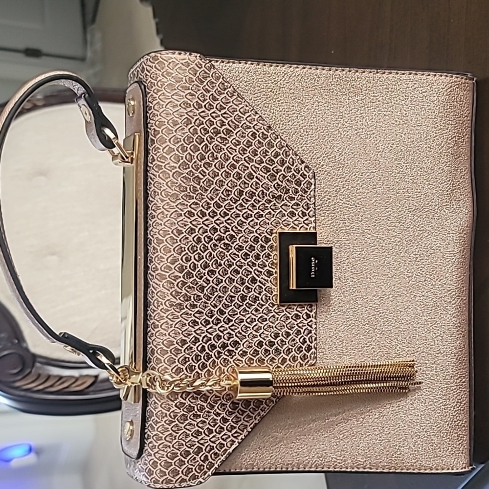 Dune London Rose Gold Pleather Bag